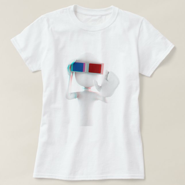 Camiseta anáglifo del hombre 3d (Diseño del anverso)
