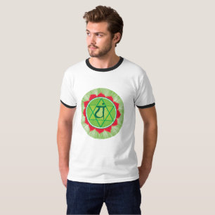 Camiseta Anahata Chakra Ringer, blanco/negro