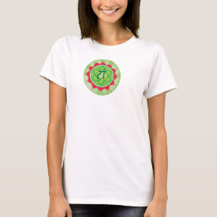 Camiseta Anahata Heart Chakra Flowe Circle Top, Blanco