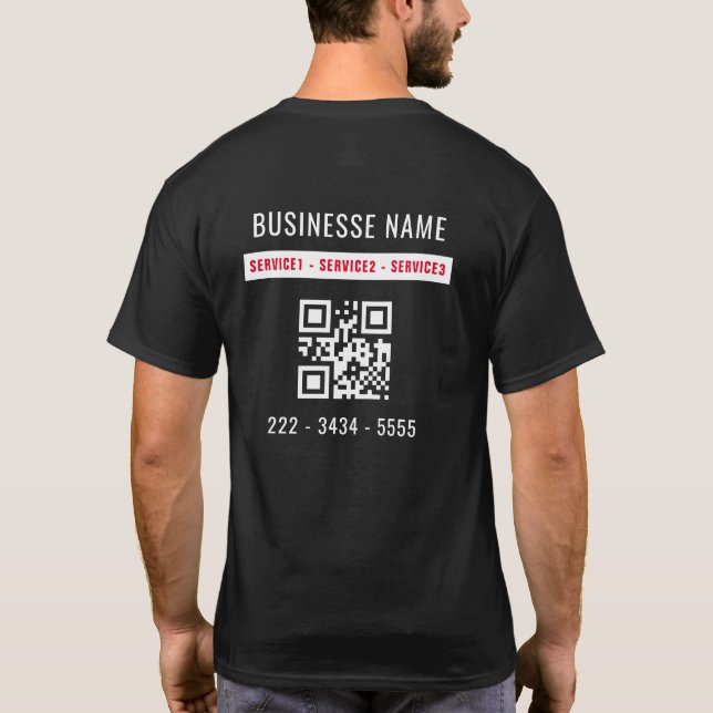 Camiseta Análisis de código QR y servicio empresarial Perso (Reverso)