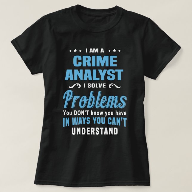 Camiseta Analista de crímenes (Diseño del anverso)