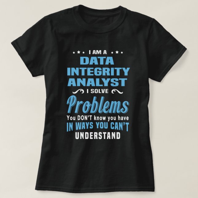 Camiseta Analista de integridad de datos (Diseño del anverso)