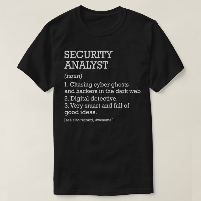 Camiseta Analista de Seguridad Definición de Trabajo Divert (Diseño del anverso)