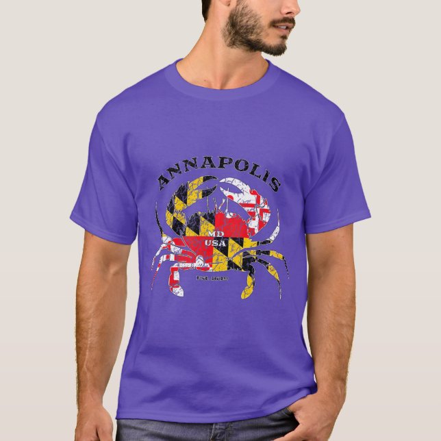 Camiseta Anápolis Bandera del Estado de Maryland Pesca del  (Anverso)