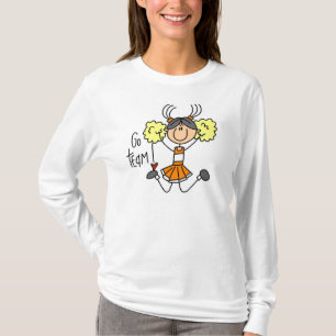 Camiseta anaranjada de la animadora