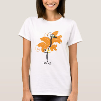 Camiseta anaranjada de la avestruz