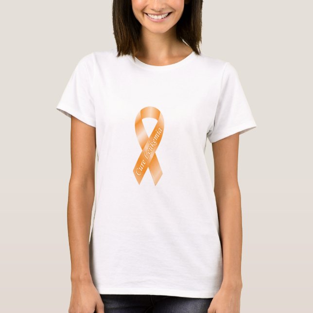 Camiseta anaranjada de la cinta de la leucemia de (Anverso)