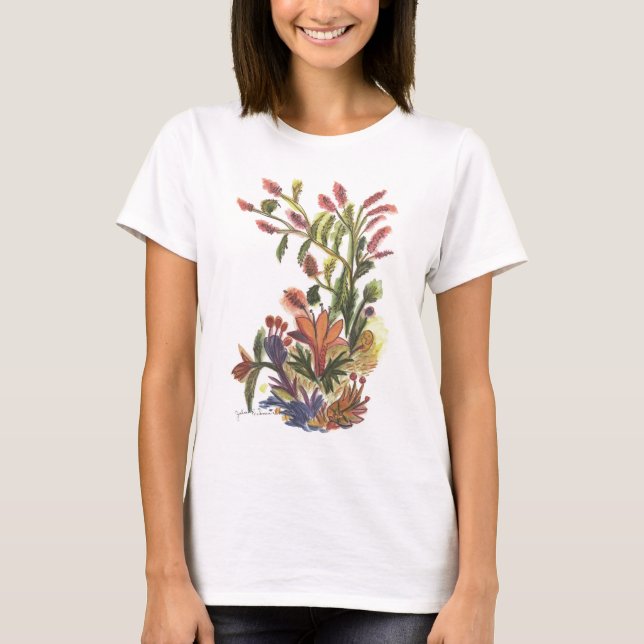 Camiseta anaranjada de la flor (Anverso)