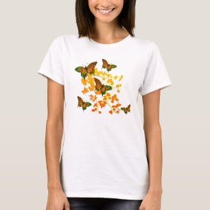 Camiseta anaranjada de la mariposa