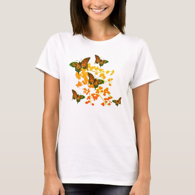 Camiseta anaranjada de la mariposa (Anverso)