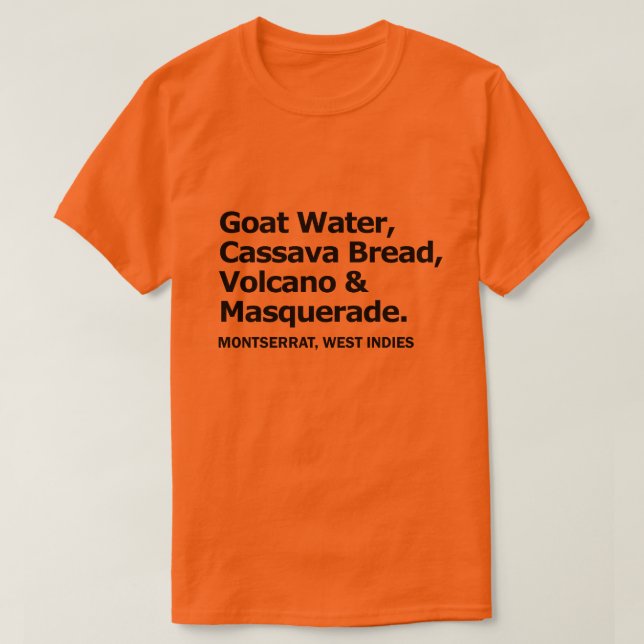Camiseta anaranjada del agua del pan y de la cabra (Diseño del anverso)