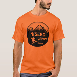 Camiseta anaranjada del arte de la snowboard de