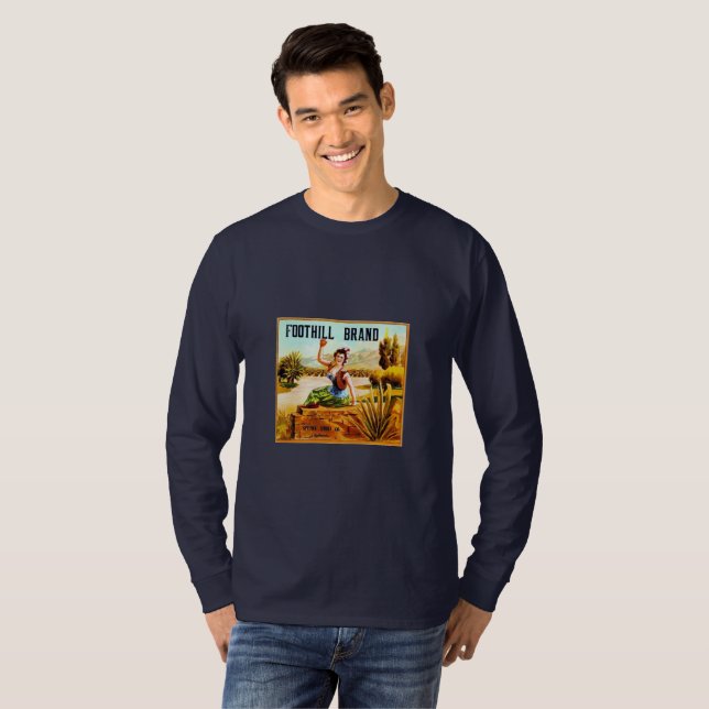 Camiseta anaranjada del arte del cajón de la marca (Anverso completo)