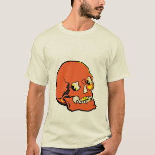 camiseta anaranjada del cráneo de los años 30