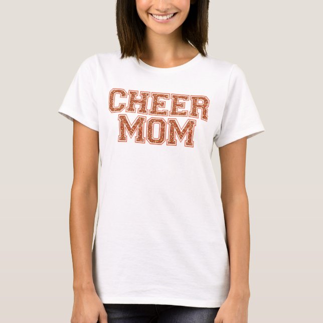 Camiseta anaranjada del purpurina de la mamá de la (Anverso)