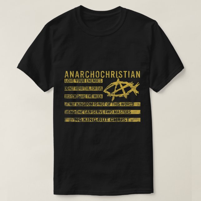 Camiseta AnarchoChristian  No King But Christ  Christian Fl (Diseño del anverso)