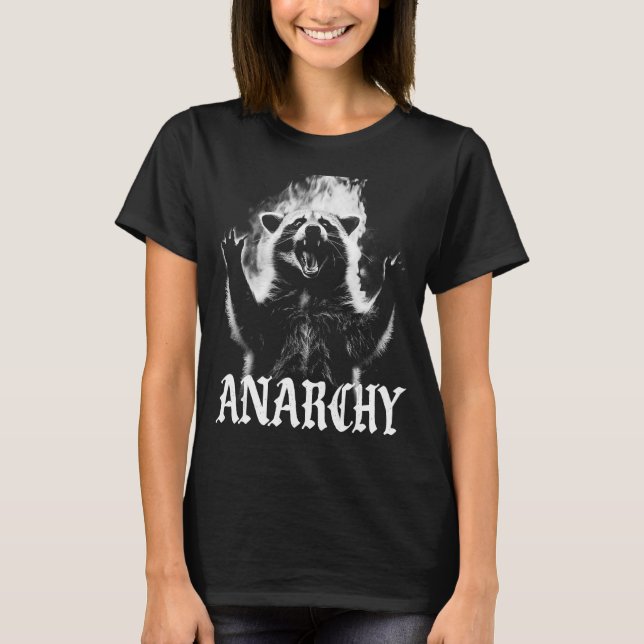 Camiseta Anarchy Raccoon Weird Extrañamente Específico Meme (Anverso)