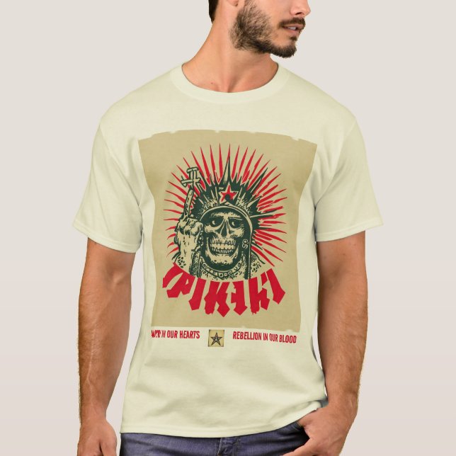 CAMISETA 'ANARQUÍA EN NUESTROS CORAZONES - REBELIÓN EN NUES (Anverso)