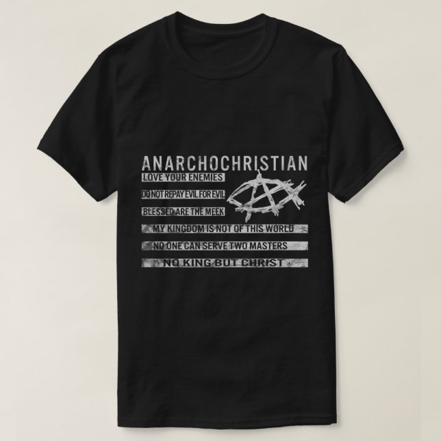 Camiseta Anarquista No Rey Pero Cristo Cristiano Fl (Diseño del anverso)