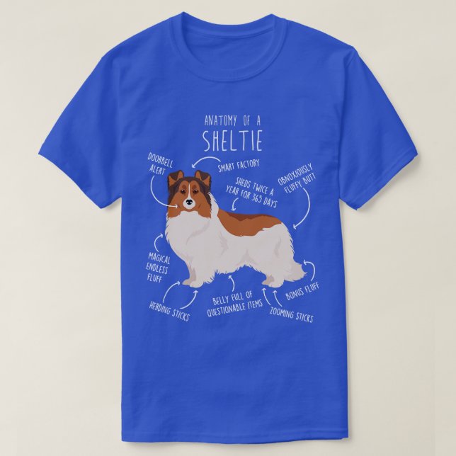 Camiseta Anato, perro pastor de Shetland blanco con cubiert (Diseño del anverso)
