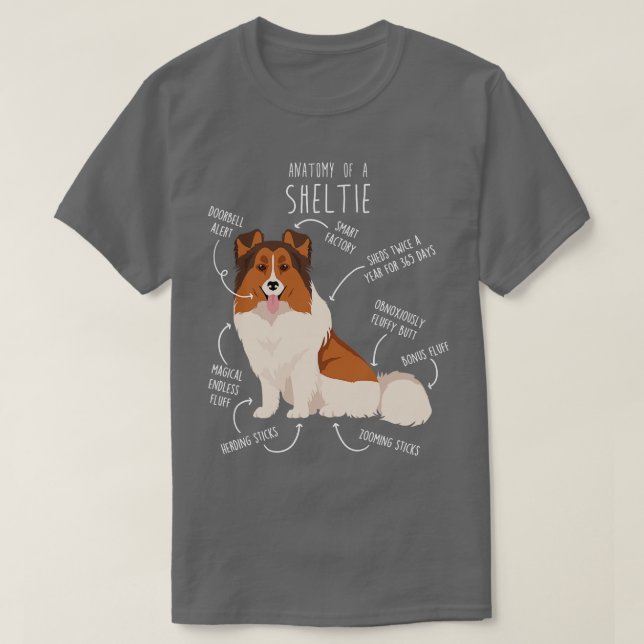 Camiseta Anato, perro pastor de Shetland blanco con cubiert (Diseño del anverso)