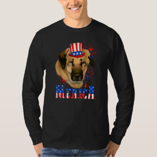Camiseta Anatolia Merica Bandera Americana Perro Animal 4 d
