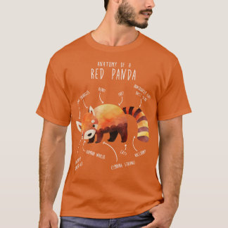 Camiseta Anatomía animal del Panda Rojo 1