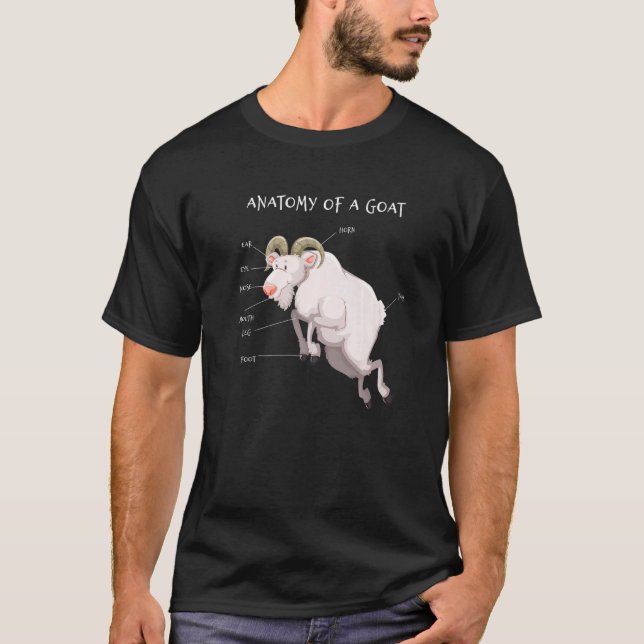 Camiseta Anatomía Animales de cabra Educación Científica (Anverso)