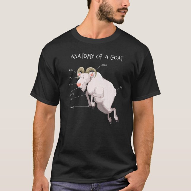 Camiseta Anatomía Animales de cabra Educación Científica (Anverso)