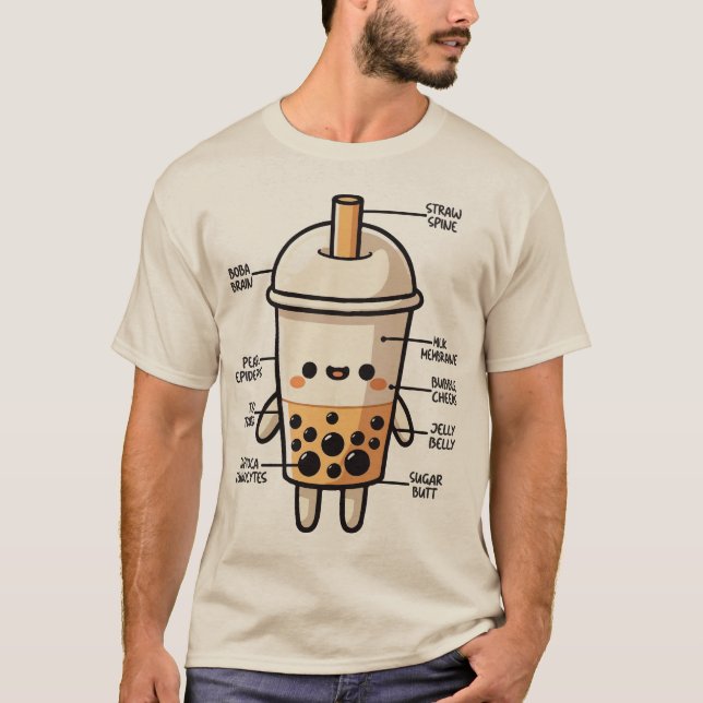 Camiseta Anatomía Boba, divertido Personalizado del té de b (Anverso)