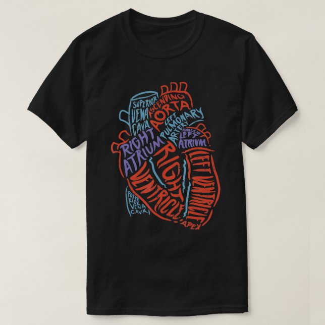 Camiseta Anatomía Cardíaca Para Médicas Enfermeras Paramédi (Diseño del anverso)
