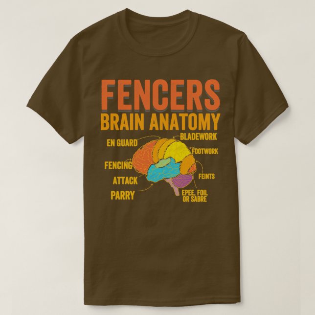 Camiseta Anatomía cerebral de los esgrimidores de cercas (2 (Diseño del anverso)