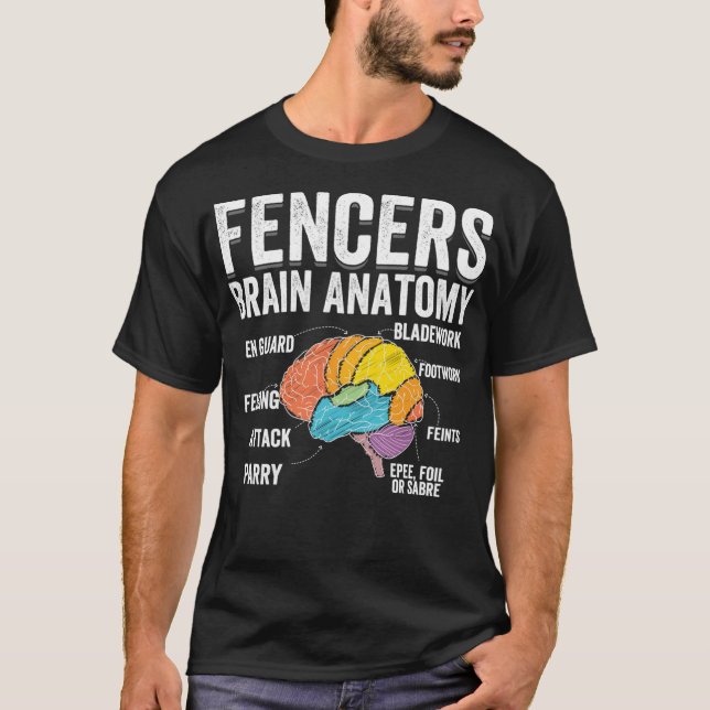 Camiseta Anatomía cerebral por esgrima - Divertido eslogan  (Anverso)