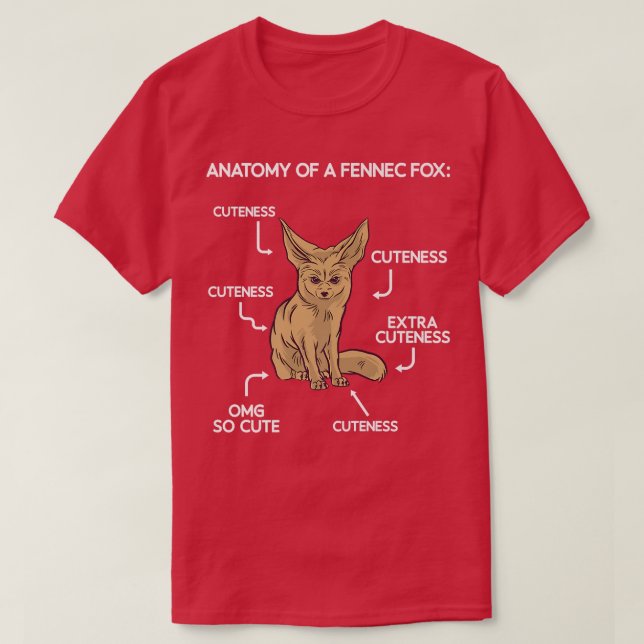 Camiseta Anatomía Cute Fennec Fo (Diseño del anverso)