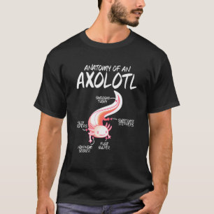 Camiseta Anatomía de ajolote para niños mascota animal acua