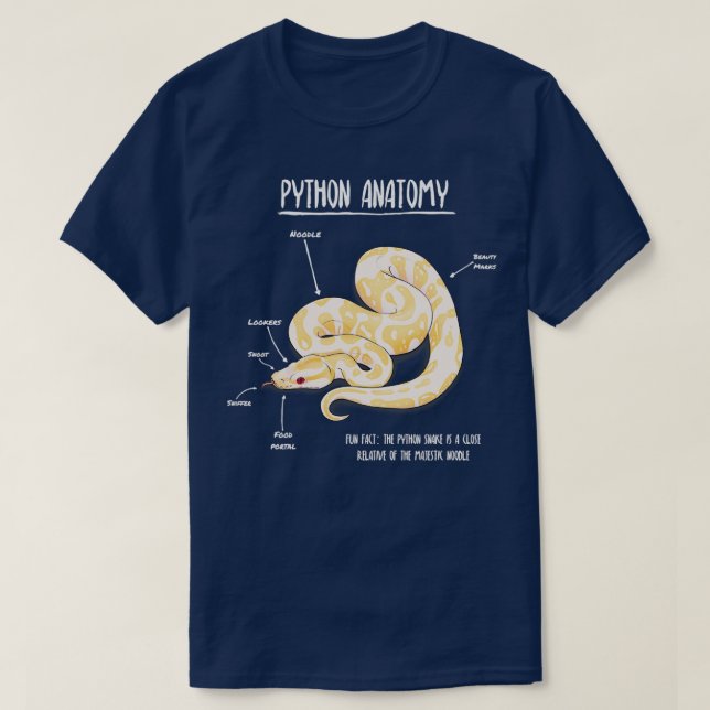 Camiseta Anatomía de Albino Python  (Diseño del anverso)