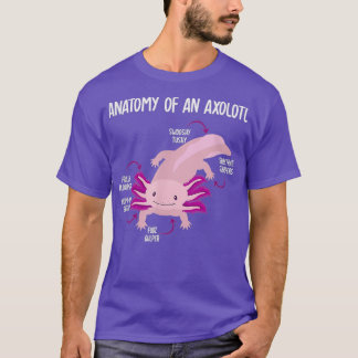 Camiseta Anatomía De Axolotl Para Niños Acuario Mascota Ani