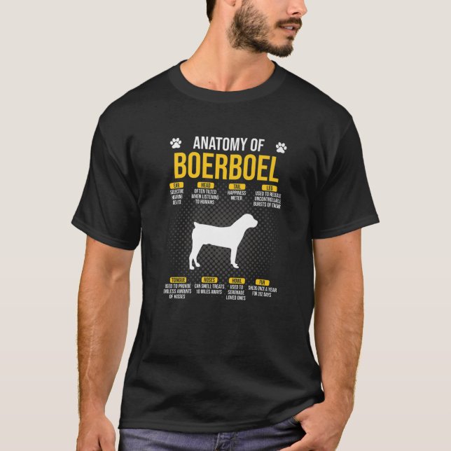 Camiseta Anatomía De Boerboel Dog Lover (Anverso)