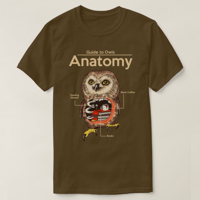 Camiseta Anatomía de búhos (Diseño del anverso)
