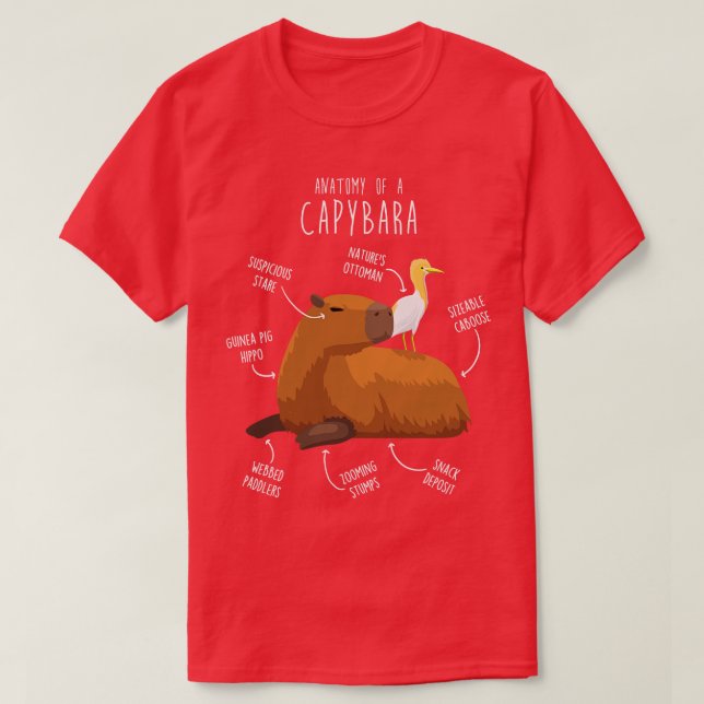 Camiseta Anatomía de Capibara 2 (Diseño del anverso)
