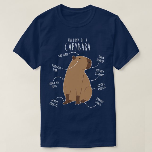Camiseta Anatomía de Capibara 3 (Diseño del anverso)