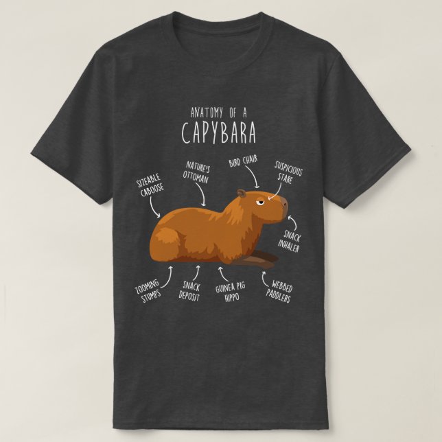 Camiseta Anatomía de Capibara 5 (Diseño del anverso)