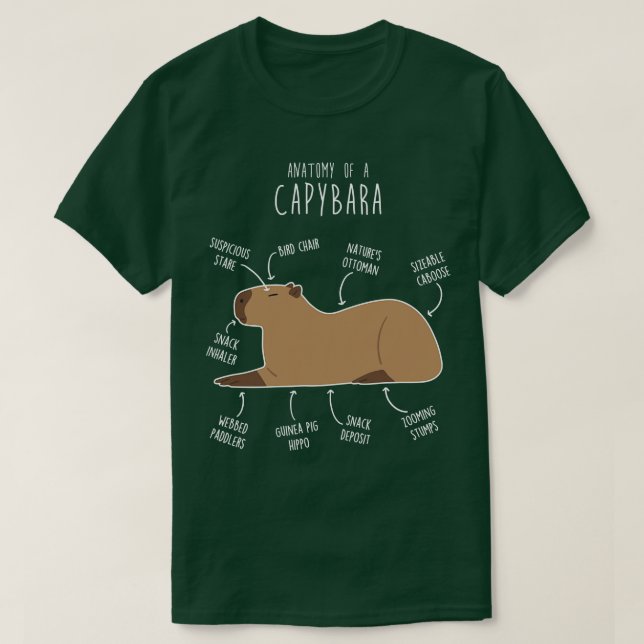 Camiseta Anatomía de Capybara (Diseño del anverso)