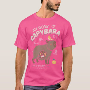 Camiseta Anatomía De Capybara Rodent Animals Capybaras Grac