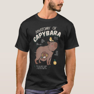 Camiseta Anatomía De Capybara Rodent Animals Capybaras Grac