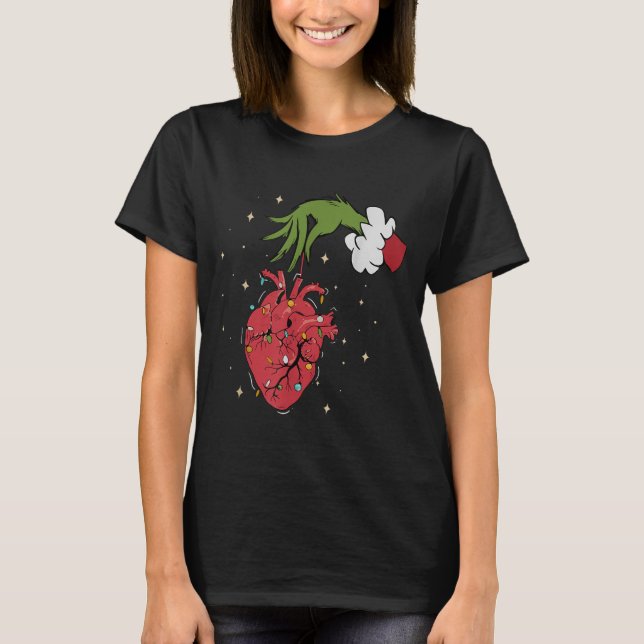 Camiseta Anatomía de cardiología Navidades de oído enfermer (Anverso)
