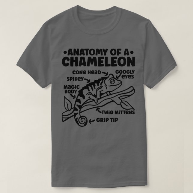 Camiseta Anatomía De Chameleon De Un Chameleon (Diseño del anverso)