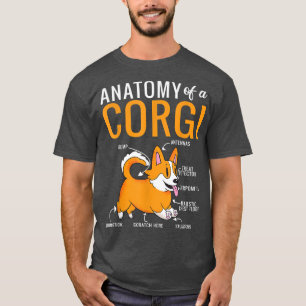 Camiseta Anatomía de Corgi Funny Perro Perro Corgis 