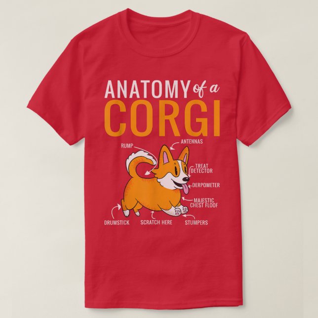 Camiseta Anatomía de Corgi Funny Perro Perro Corgis (Diseño del anverso)