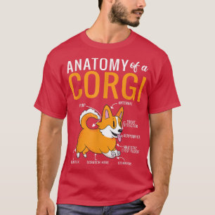 Camiseta Anatomía de Corgi Funny Perro Perro Corgis
